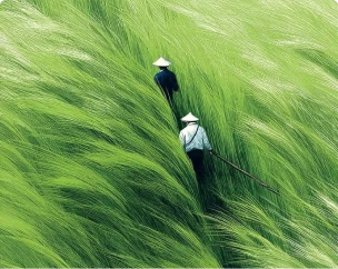 Green field walk artwork