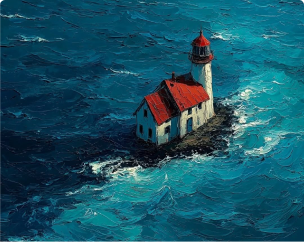 Lighthouse island artwork